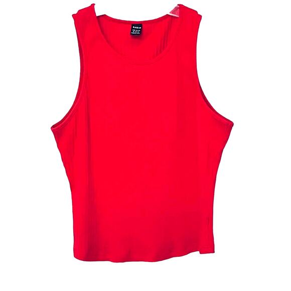 SHEIN ROUND NECK, CROPPED TANK TOP, WOMENS,  12, RED, RIB-KNIT STRETCHY, CASUAL - Picture 1 of 9